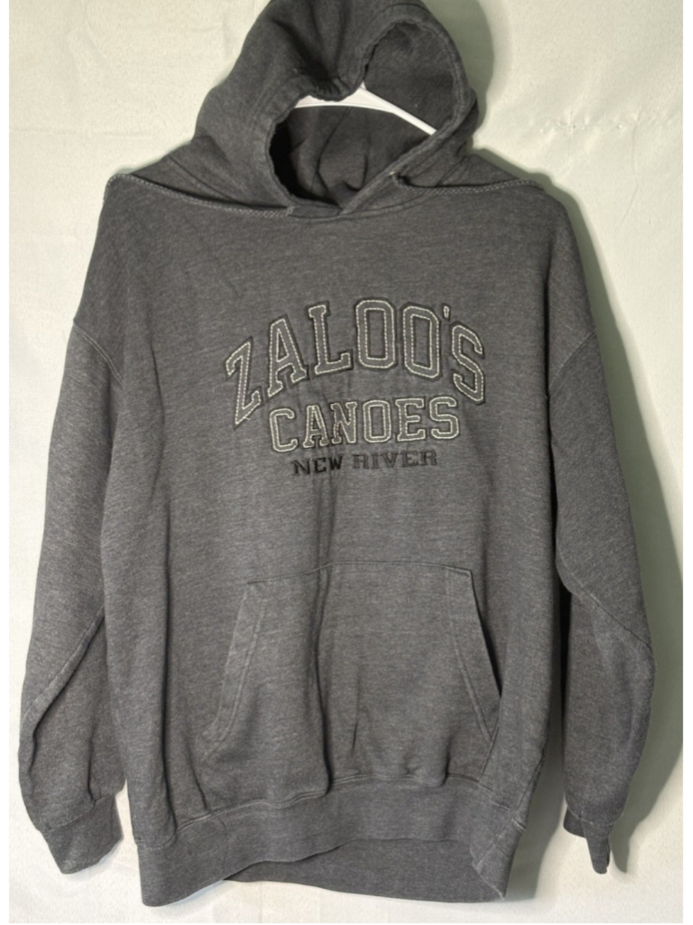 Basic Zaloos Canoes New River Hoodie Sweatshirt L Charcoal Gray Outdoorsy